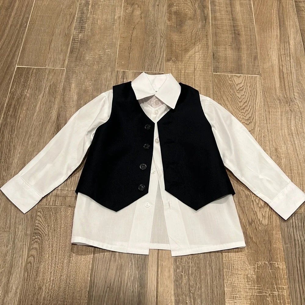 ❗️BUNDLE SALE 4 for $20 - NEW No Tag Boys SHIRT and VEST SET - Size 4 - Picture 2 of 9